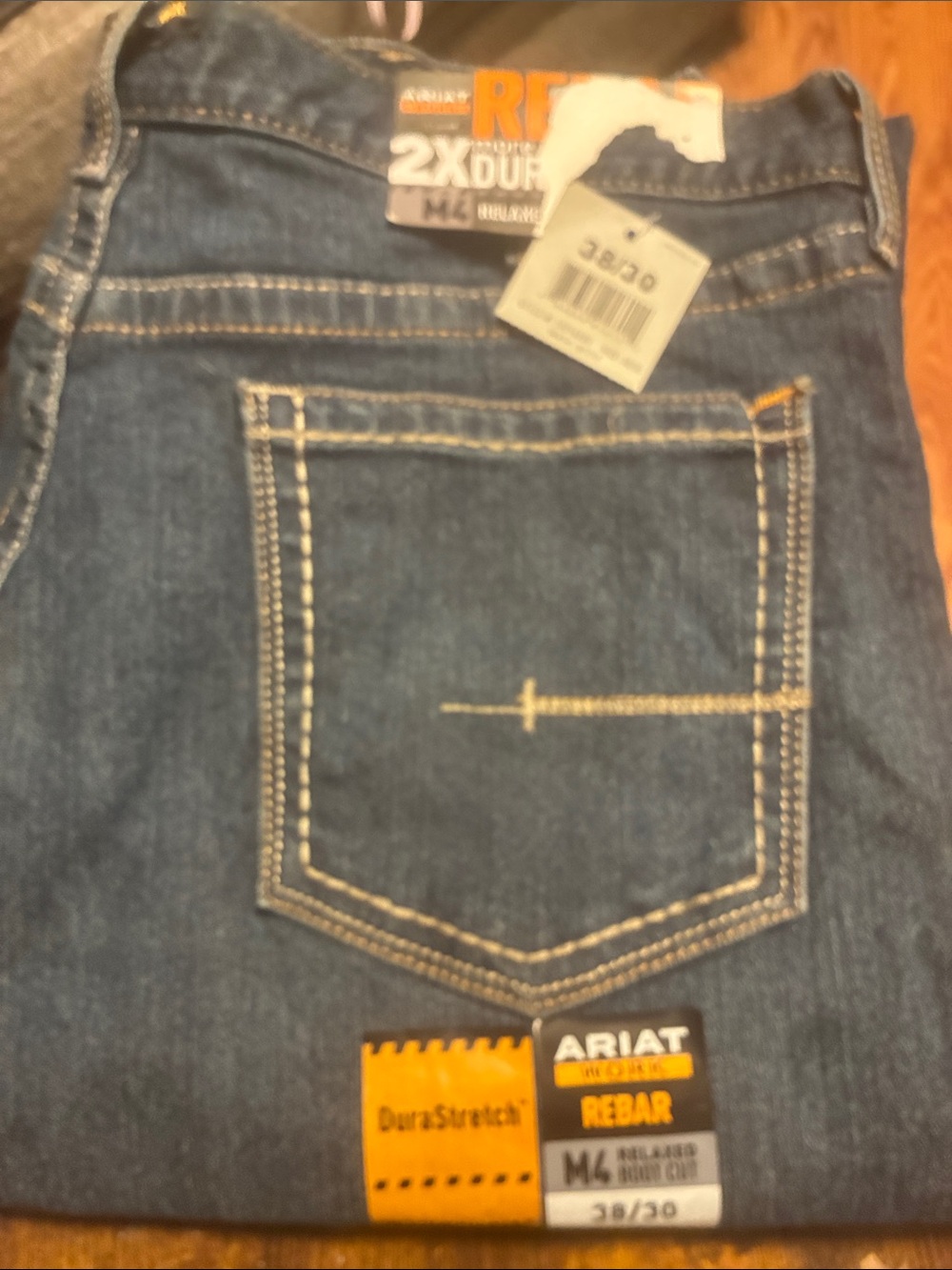 Ariat Men’s Rebar DuraStretch Indigo Blue Work Jeans